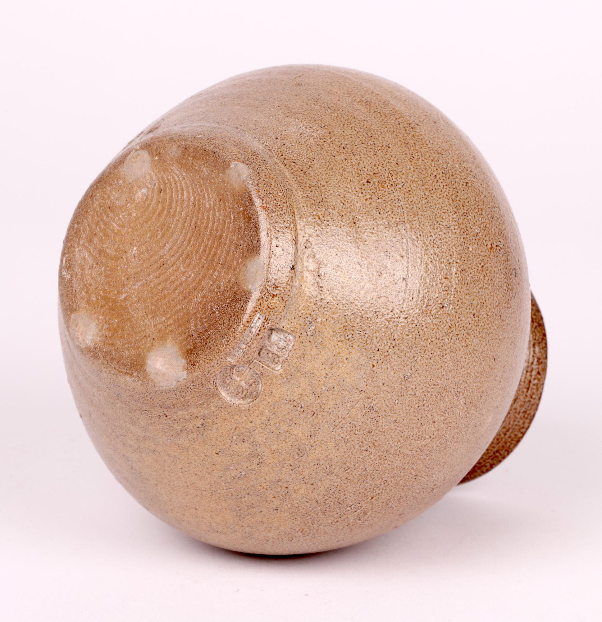 Stoneware Bernard Leach Mid-Century Studio Pottery Salt Glazed Vase For Sale