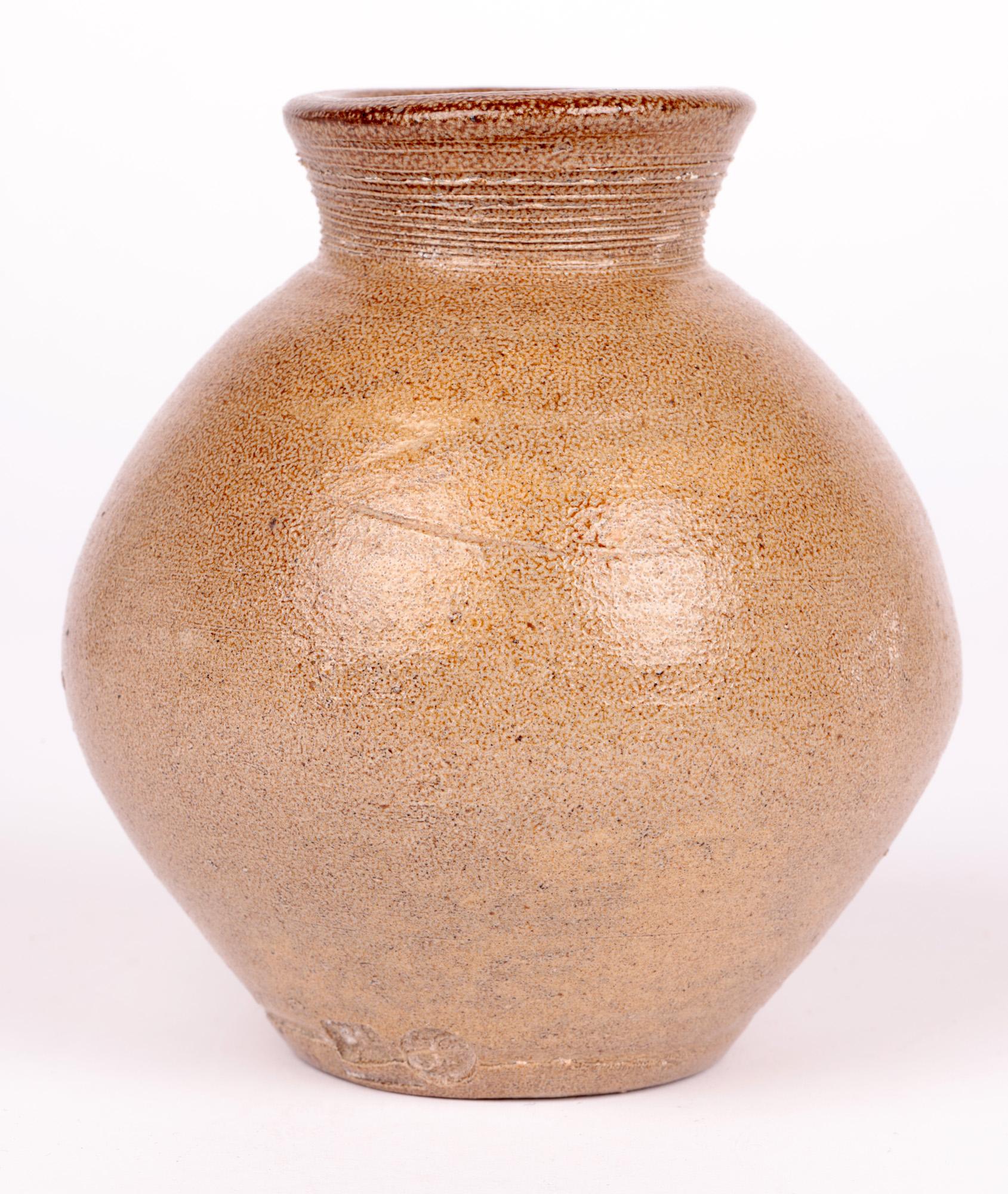 Bernard Leach Mid-Century Studio Pottery Salt Glazed Vase For Sale 5