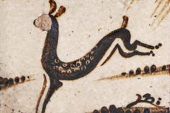 Bernard Leach Rara piastrella smaltata con cervo in fuga, circa 1930