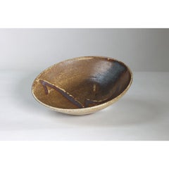 Bernard Leach attr St Ives Pottery. A Japanese inspired reduced stoneware bowl.