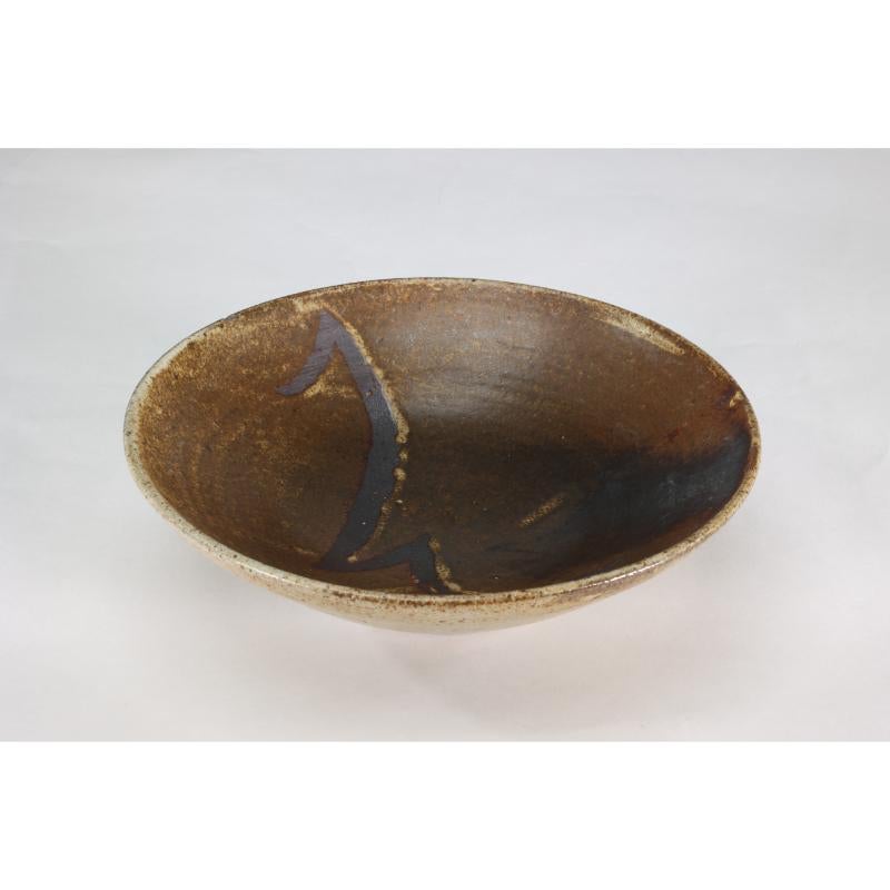 Stoneware Bernard Leach attr St Ives Pottery. A Japanese inspired reduced stoneware bowl. For Sale