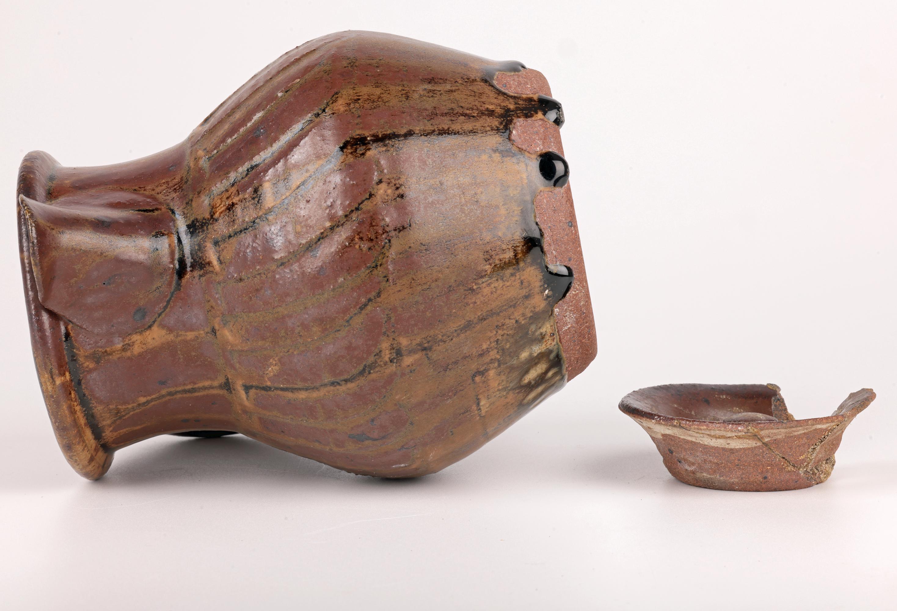 Bernard Leach Stoneware Studio Pottery Incised Coffee Pot For Sale 3