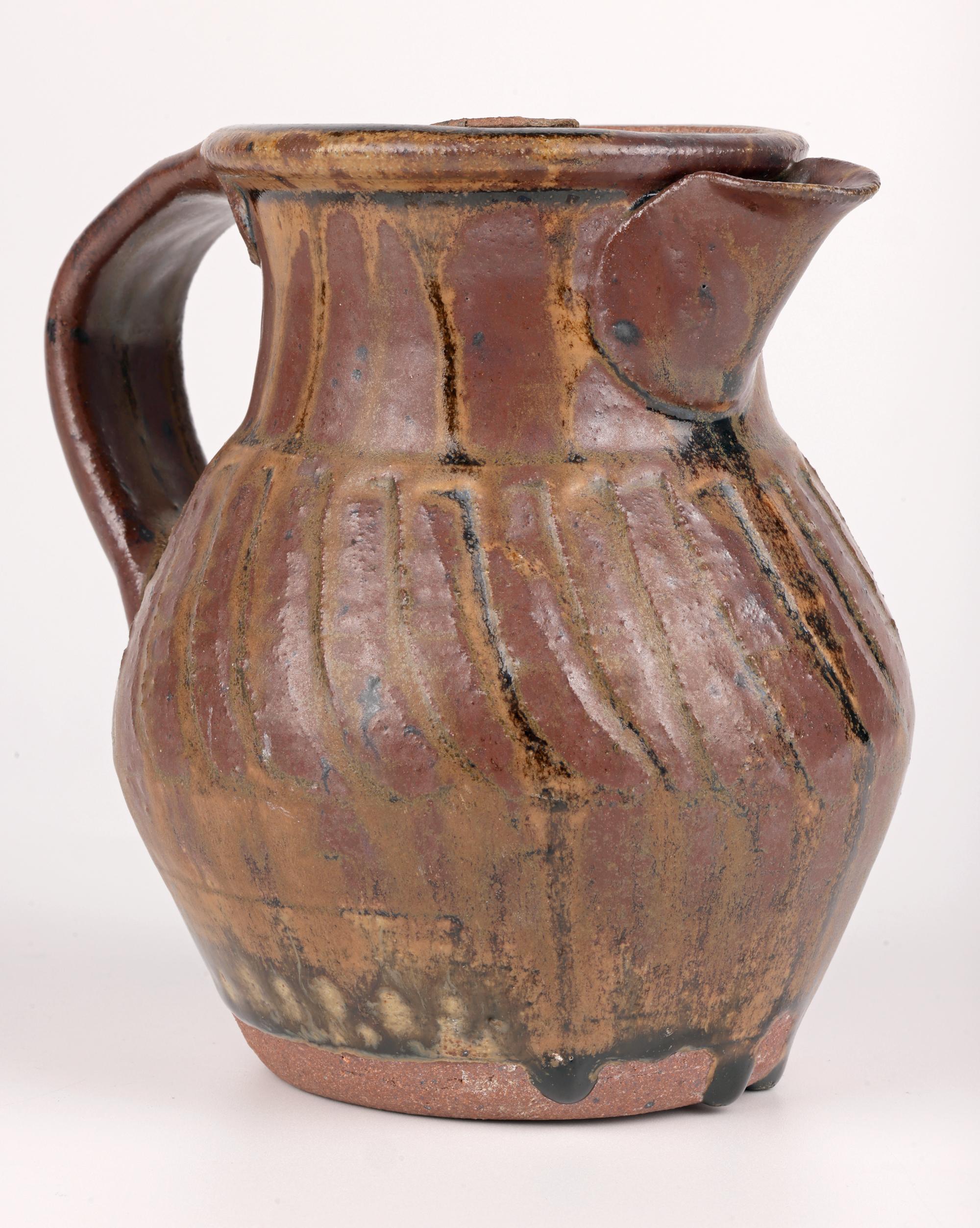 Bernard Leach Stoneware Studio Pottery Incised Coffee Pot For Sale 4
