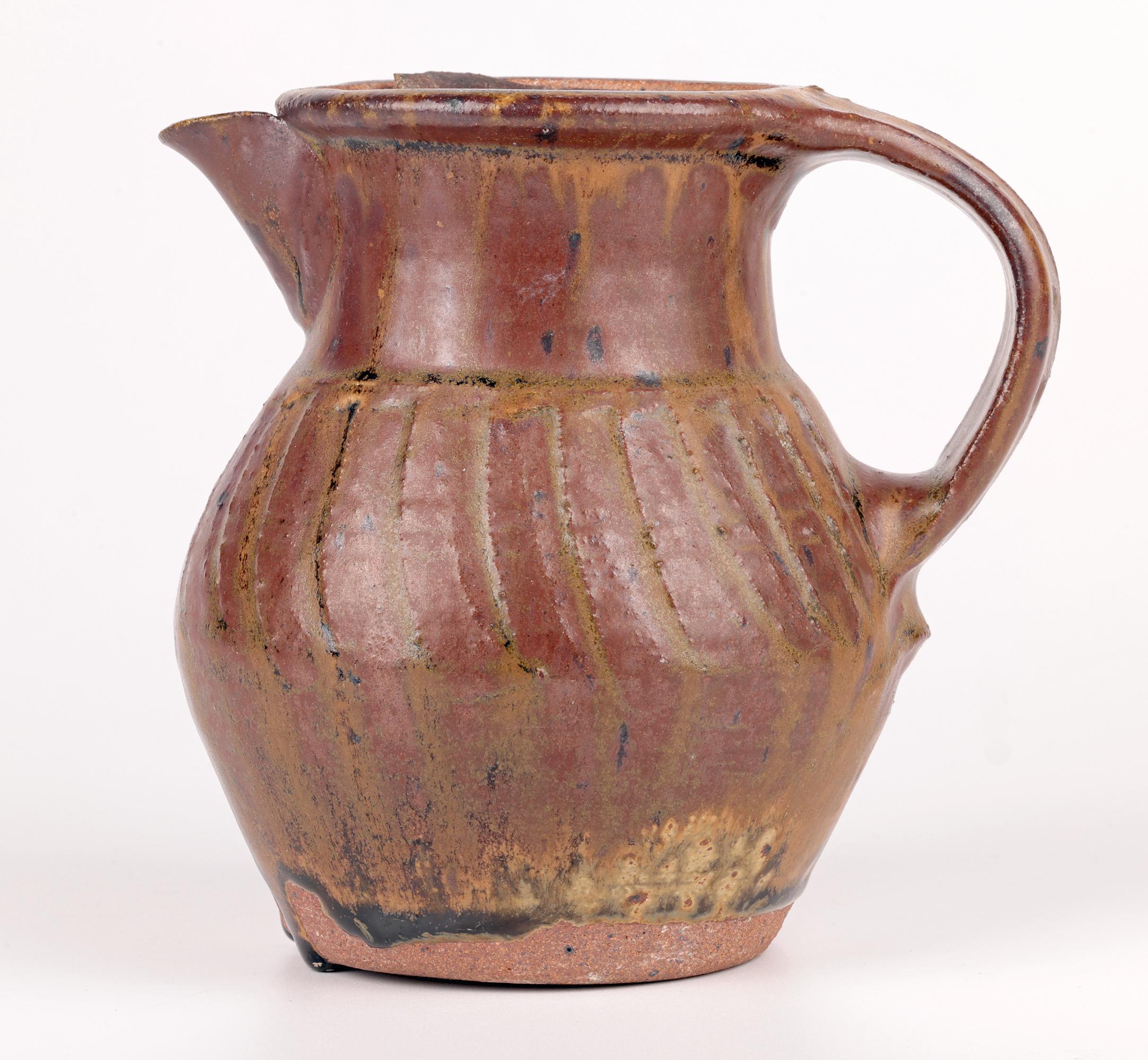 Bernard Leach Stoneware Studio Pottery Incised Coffee Pot For Sale 13
