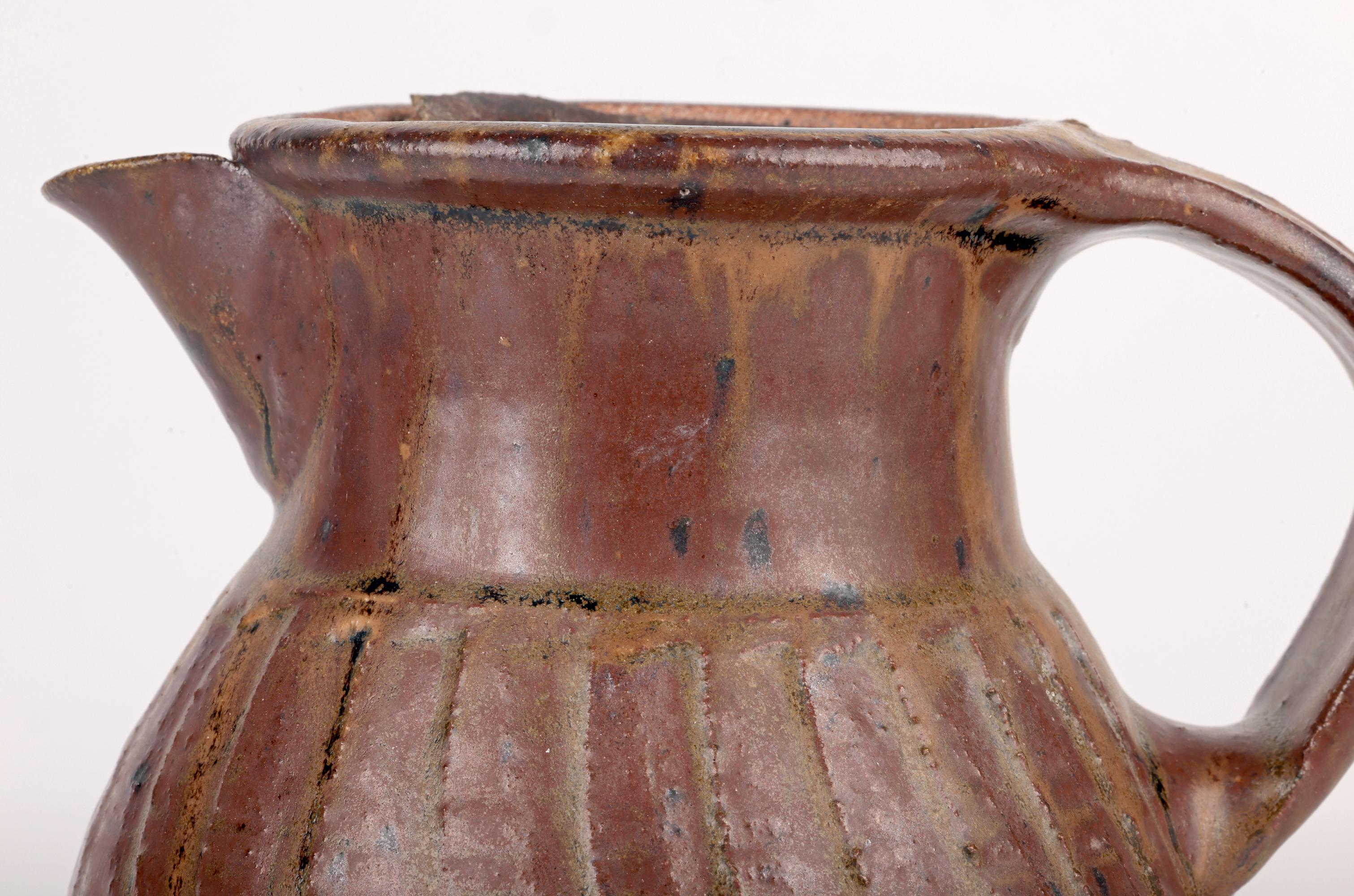 Glazed Bernard Leach Stoneware Studio Pottery Incised Coffee Pot For Sale