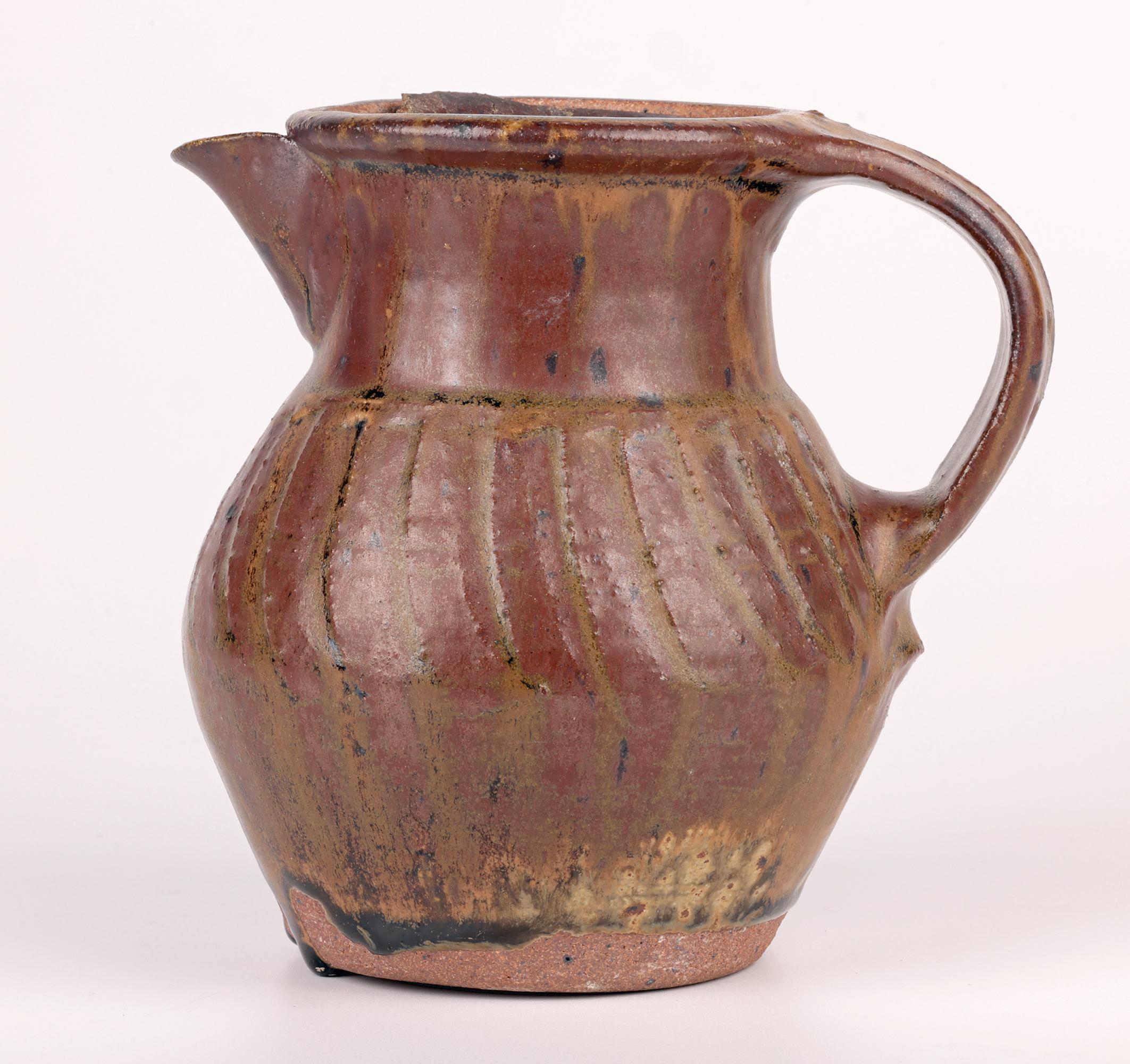 Bernard Leach Stoneware Studio Pottery Incised Coffee Pot In Good Condition For Sale In Bishop's Stortford, Hertfordshire