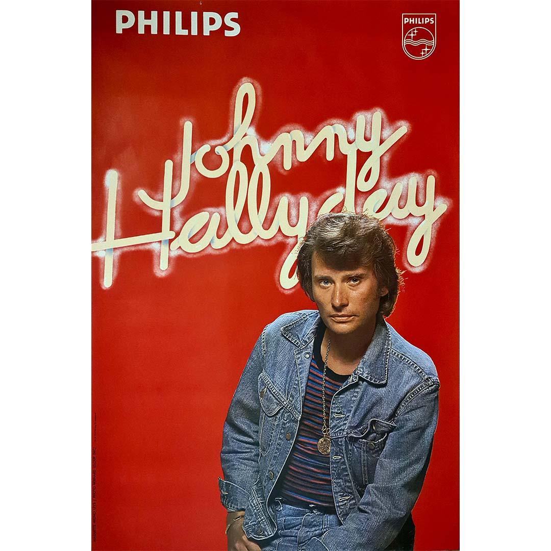 Circa 1970 Original music poster Johny Hallyday - Philips - Print by Bernard Leloup