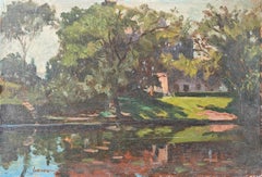 "Mirror Lake, Ohio State University" Bernard Lennon, Riflessioni impressioniste