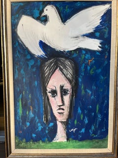 Frau mit Taube  (Die Jagd bedeutet, Frieden zu gewinnen)
