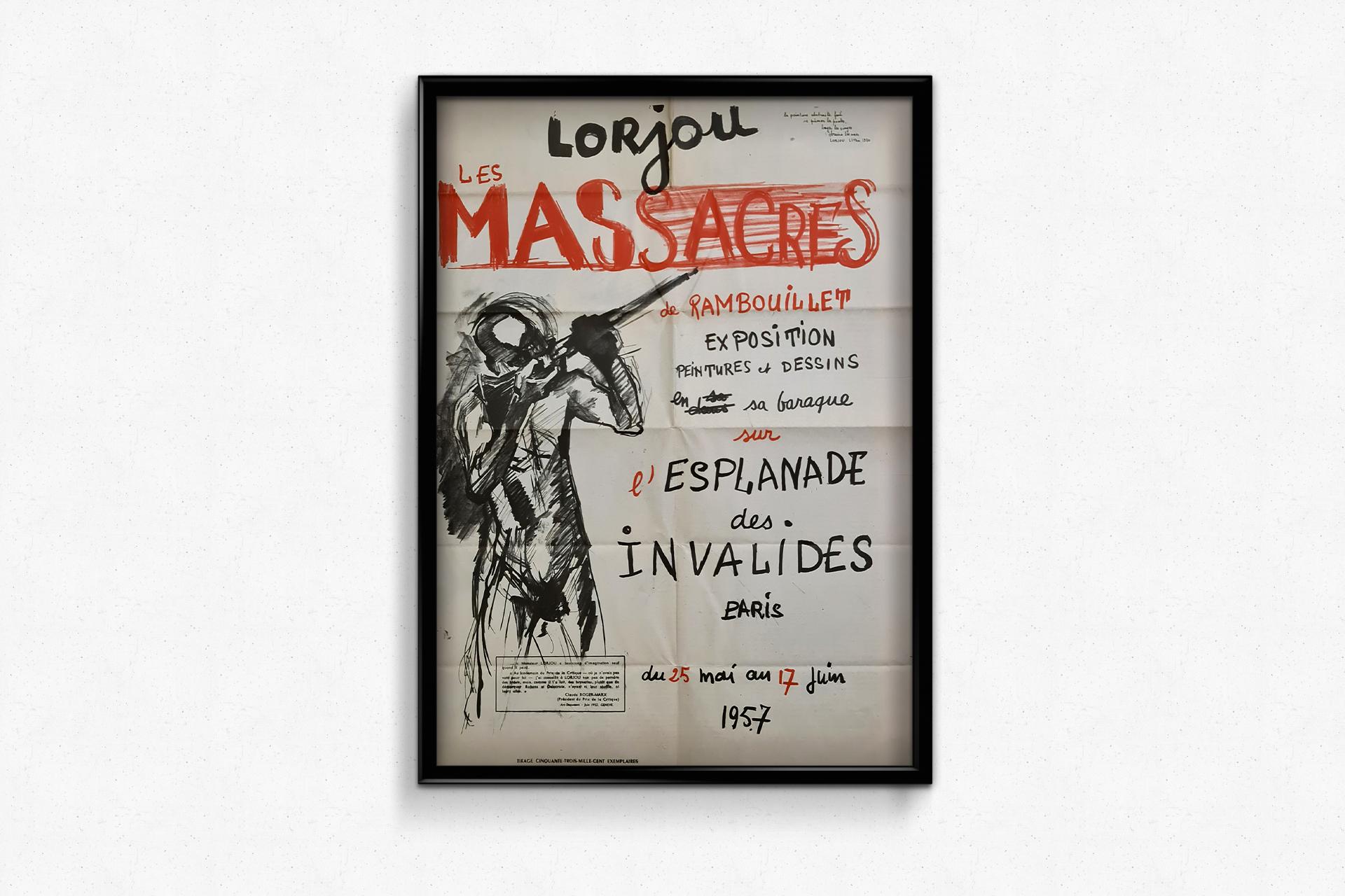 Original poster produced in 1957 by Lorjou on the exhibition 