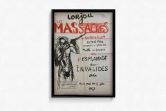 Original poster produced in 1957 by Lorjou  "les massacres de Rambouillet"