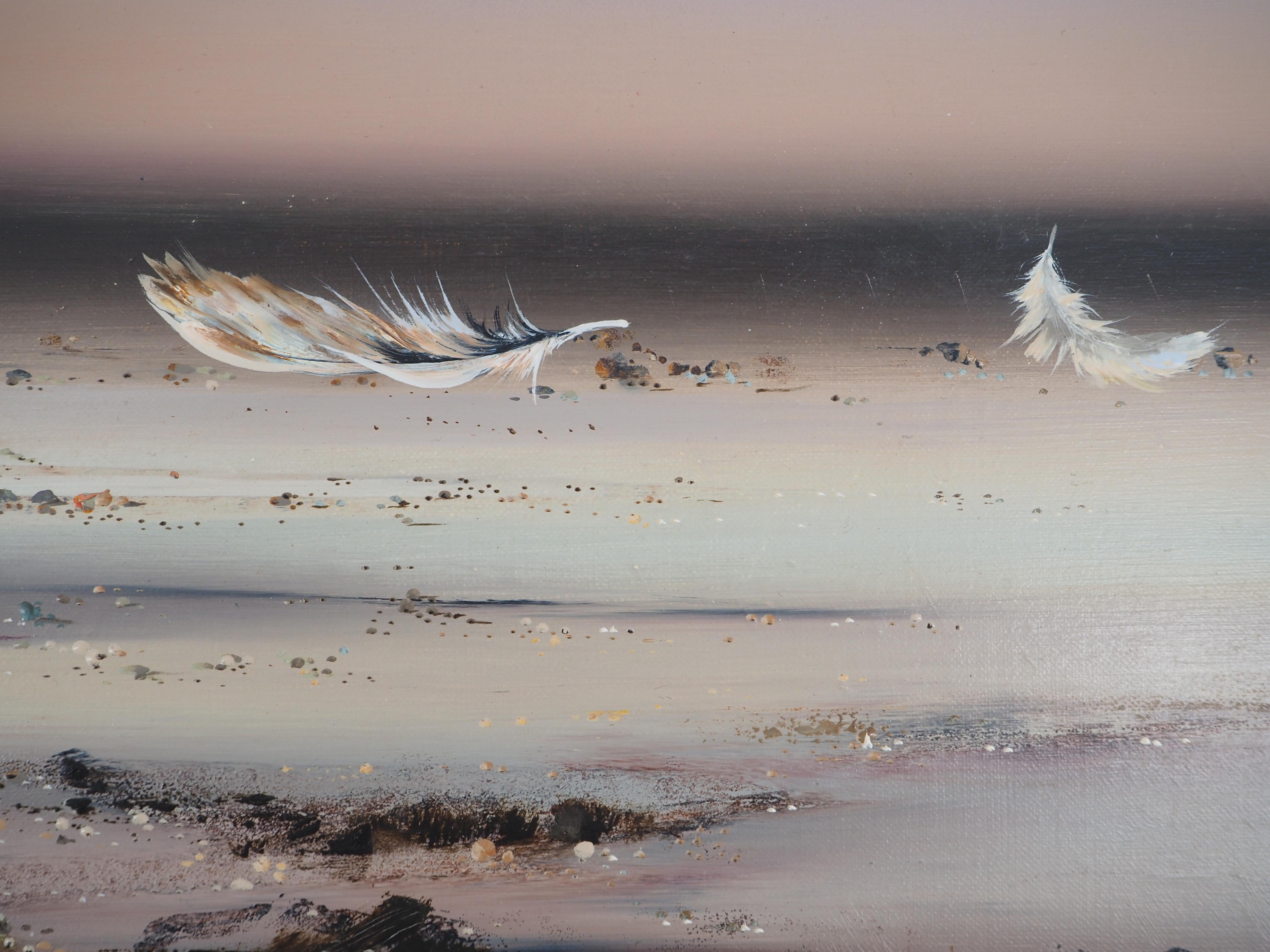 Seascape : As Light as a Feather - Original Oil on Canvas, Handsigned For Sale 5