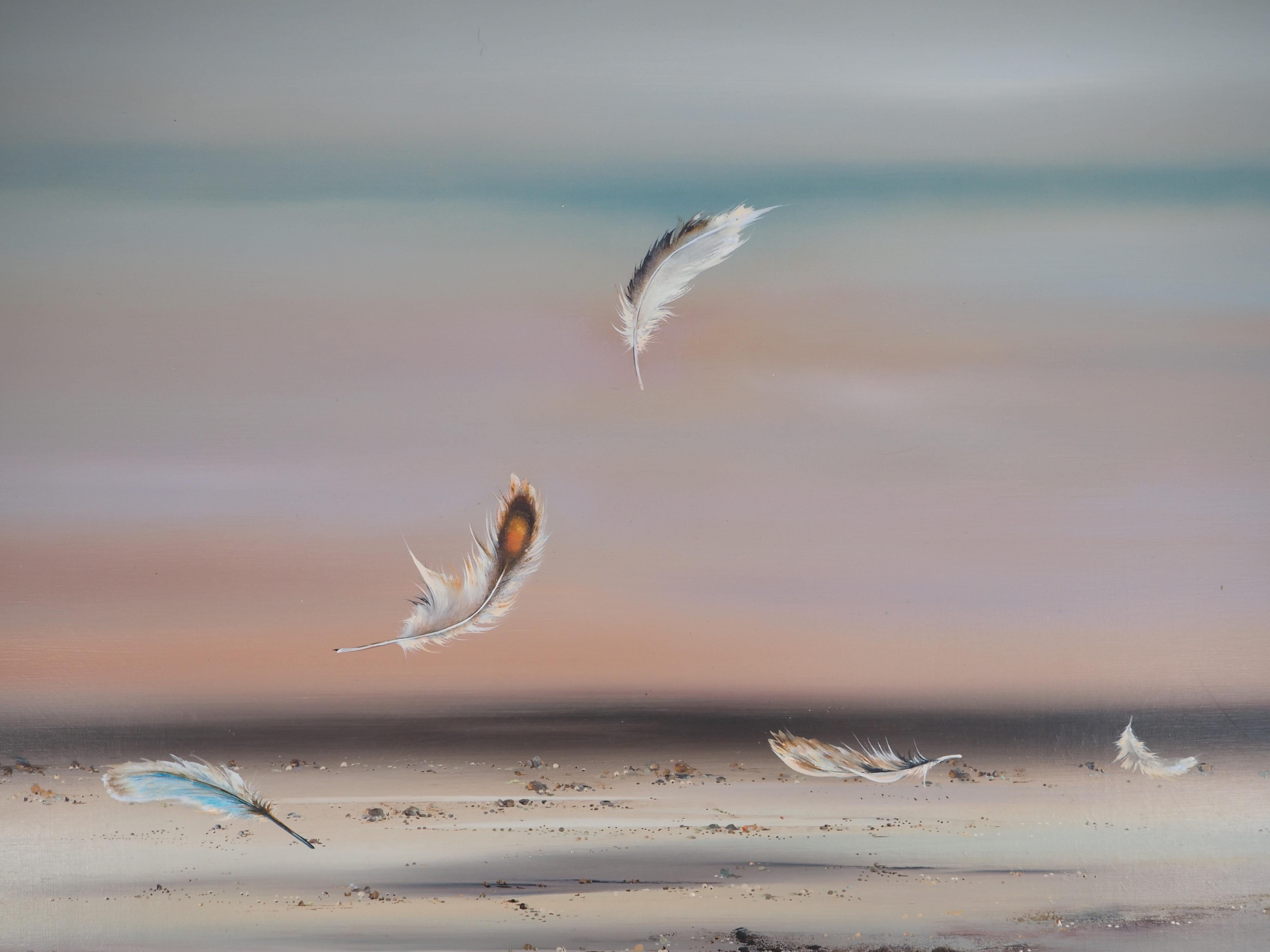 Seascape : As Light as a Feather - Original Oil on Canvas, Handsigned For Sale 1