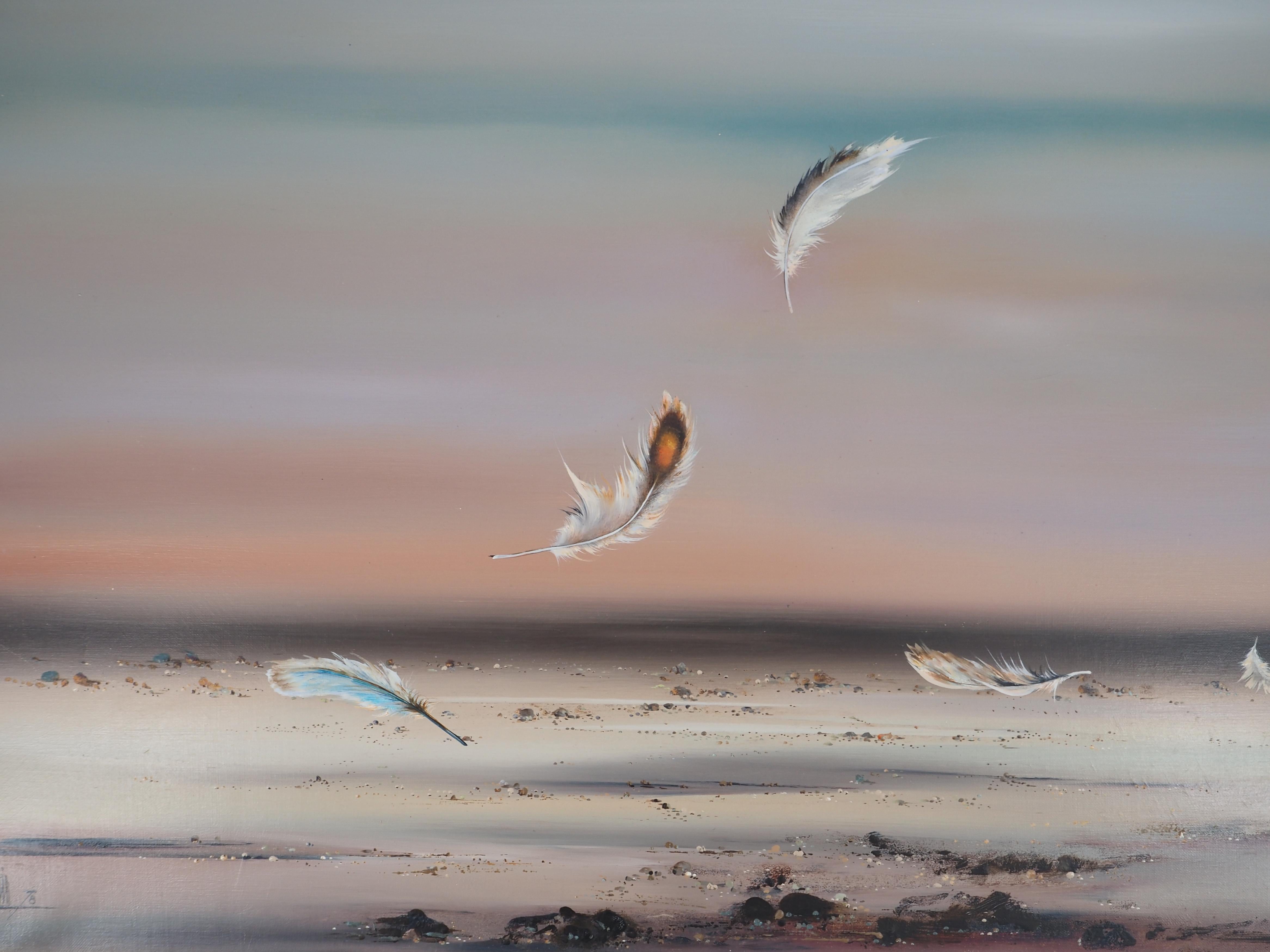 Seascape : As Light as a Feather - Original Oil on Canvas, Handsigned For Sale 2