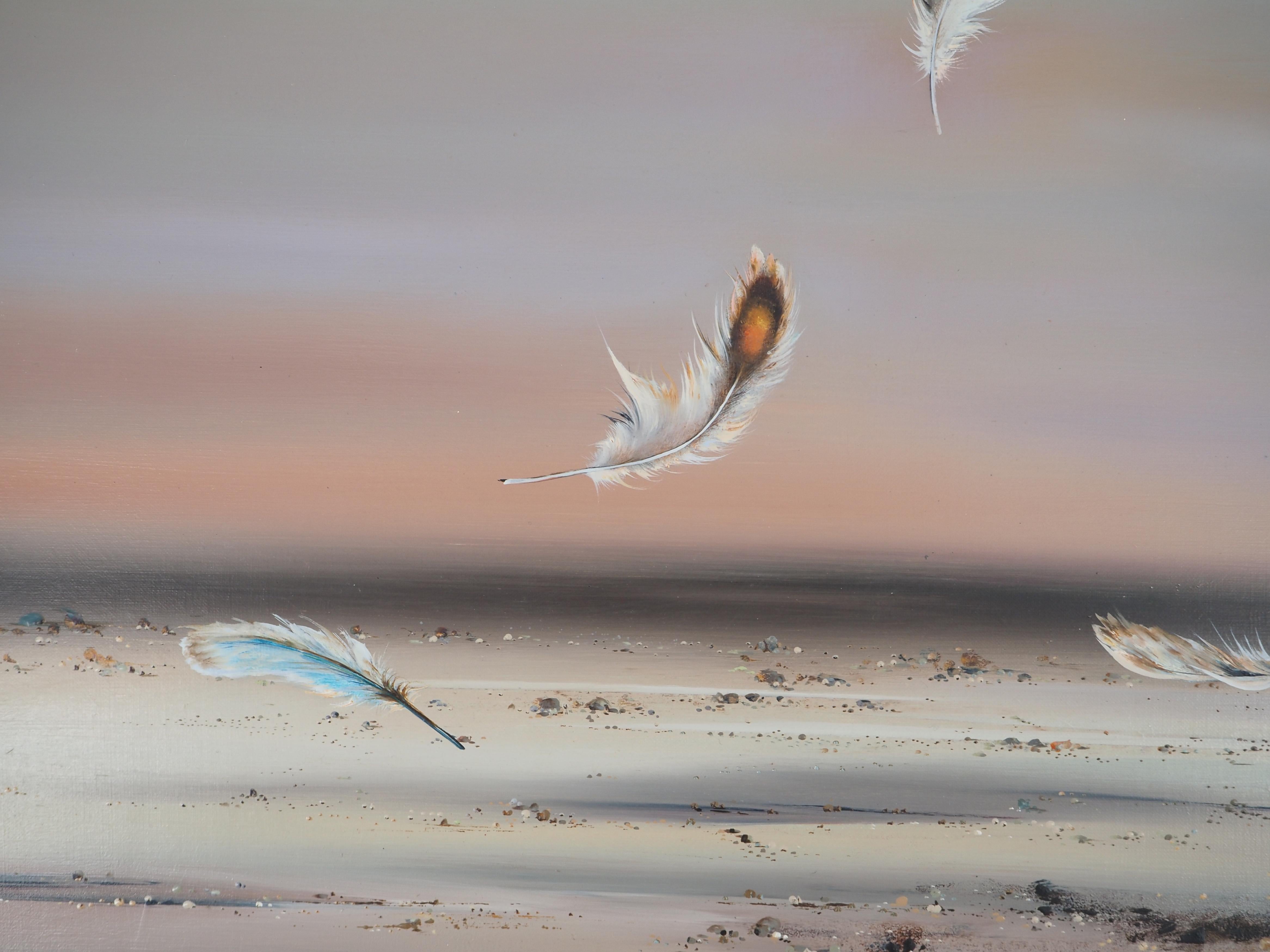 Seascape : As Light as a Feather - Original Oil on Canvas, Handsigned For Sale 3