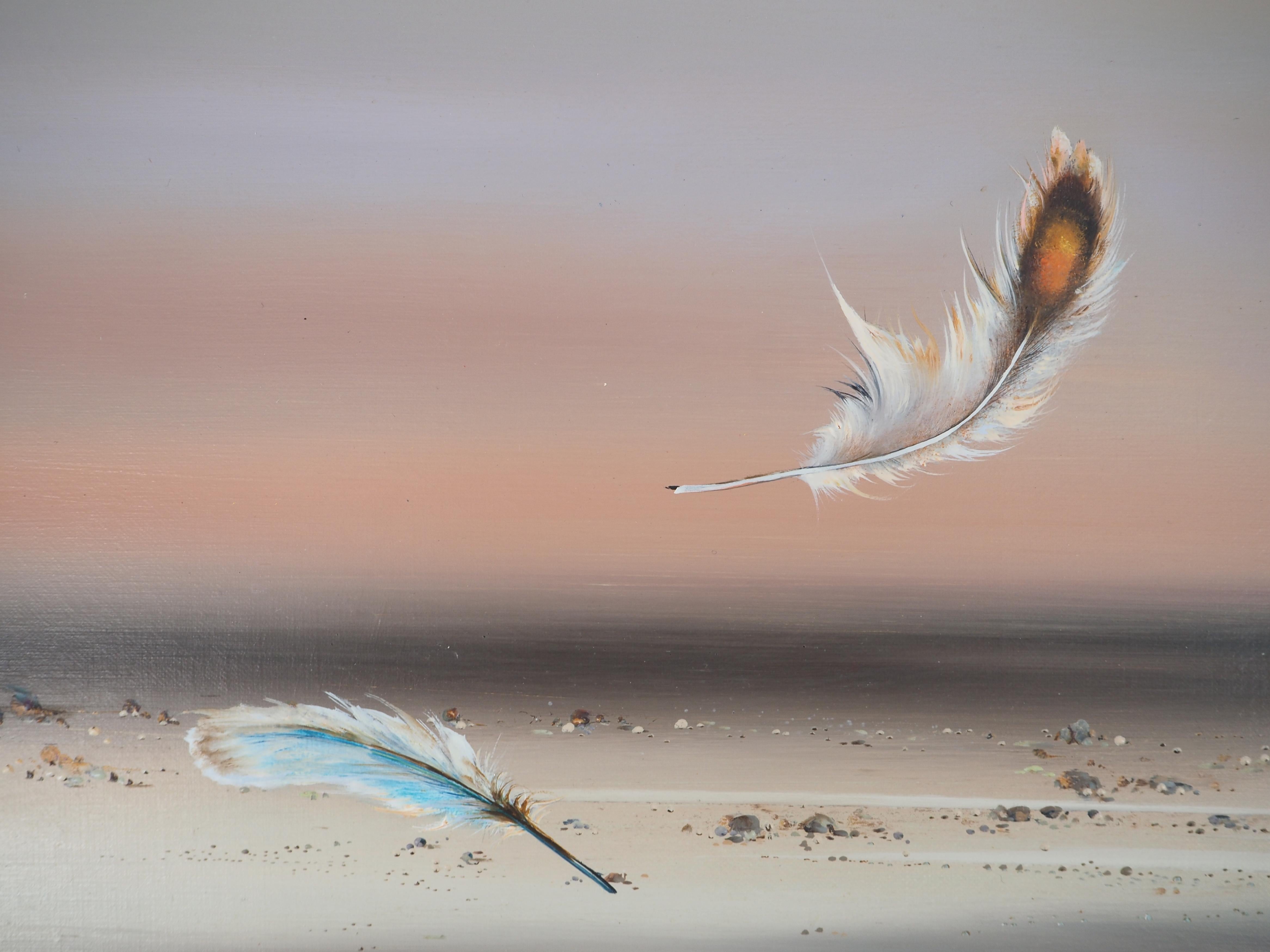 Seascape : As Light as a Feather - Original Oil on Canvas, Handsigned For Sale 4