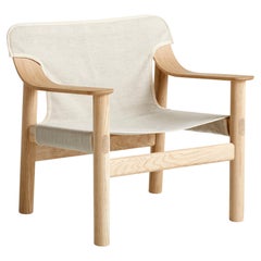 Bernard Lounge Chair - WB Lacquer Solid Oak/ Raw Canvas by Shane Schneck for HAY