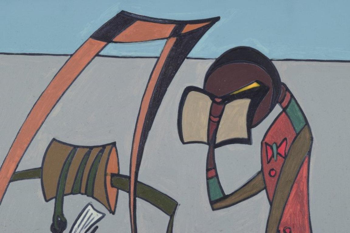 Bernard Louvet, französischer Künstler. Öl auf Leinwand. Surrealistisches Arrangement. im Zustand „Hervorragend“ im Angebot in Copenhagen, DK