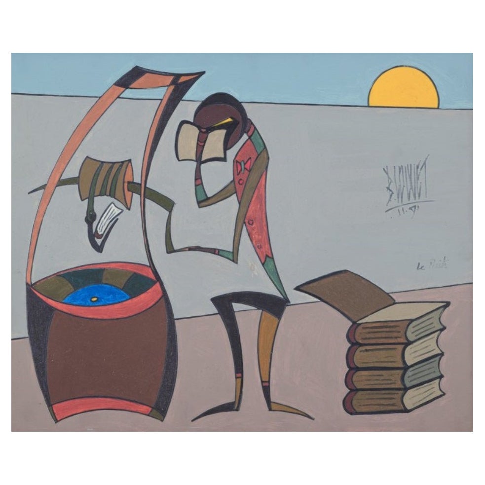 Bernard Louvet, französischer Künstler. Öl auf Leinwand. Surrealistisches Arrangement.