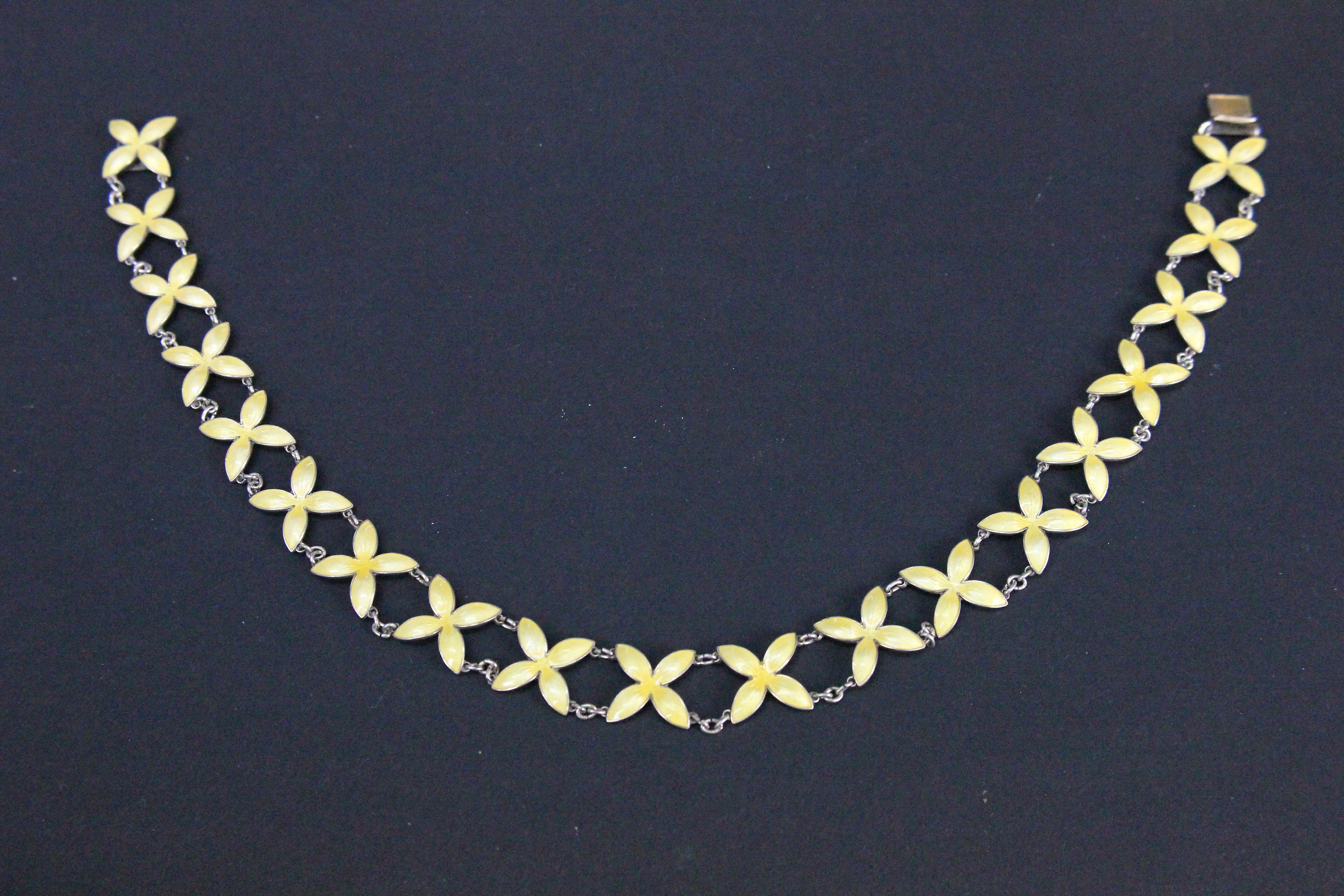 silver enamel necklace