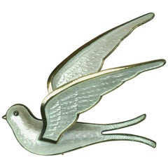 Bernard Meldahl Oslo Enamel Dove Brooch
