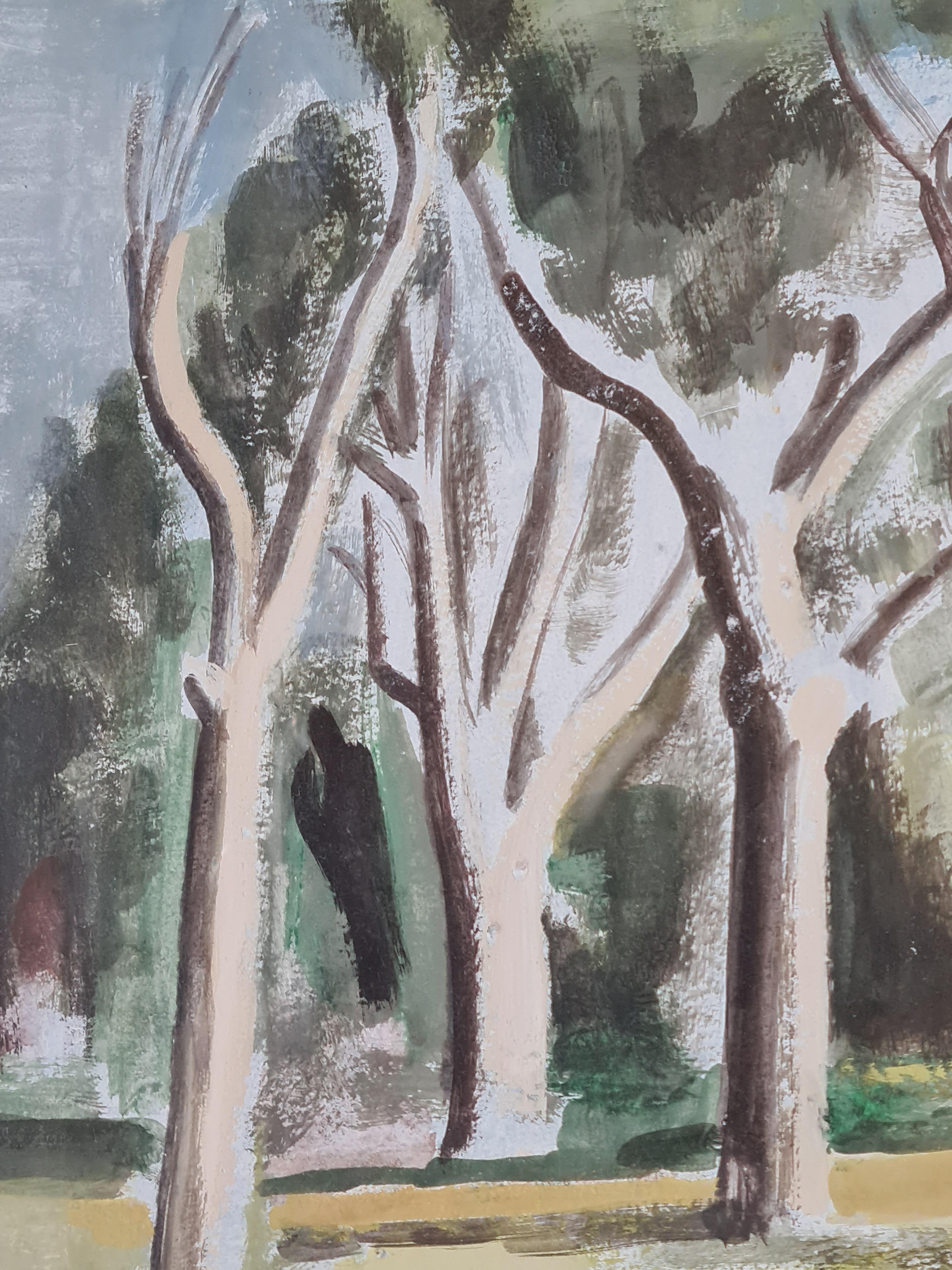 Cookham Dean, A Post Impressionist Landscape, Homage to Cezanne - Post-Impressionist Art by Bernard Meninsky