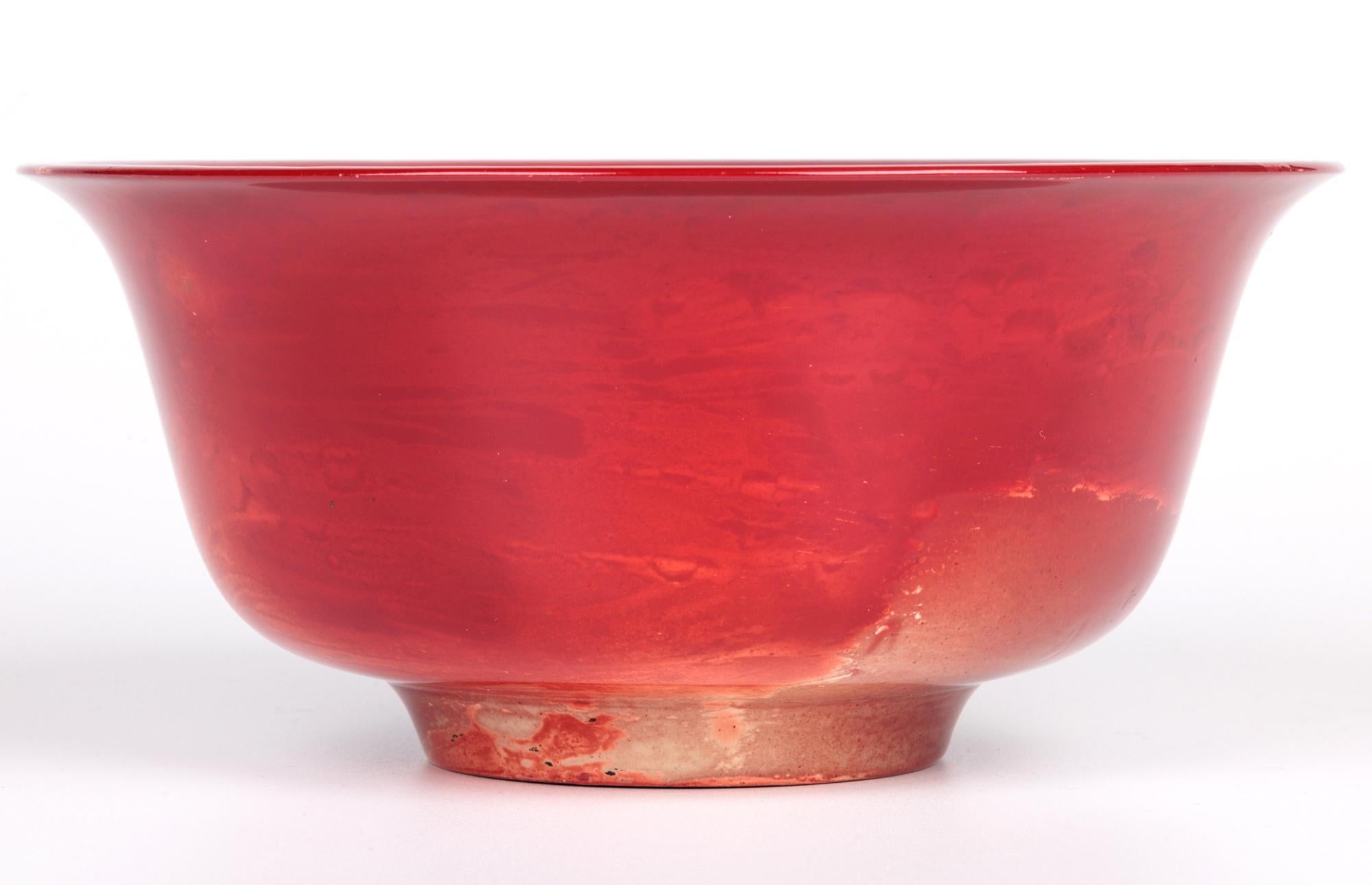 Bernard Moore Flambe glasierte große Kunstkeramikschale im Angebot 3