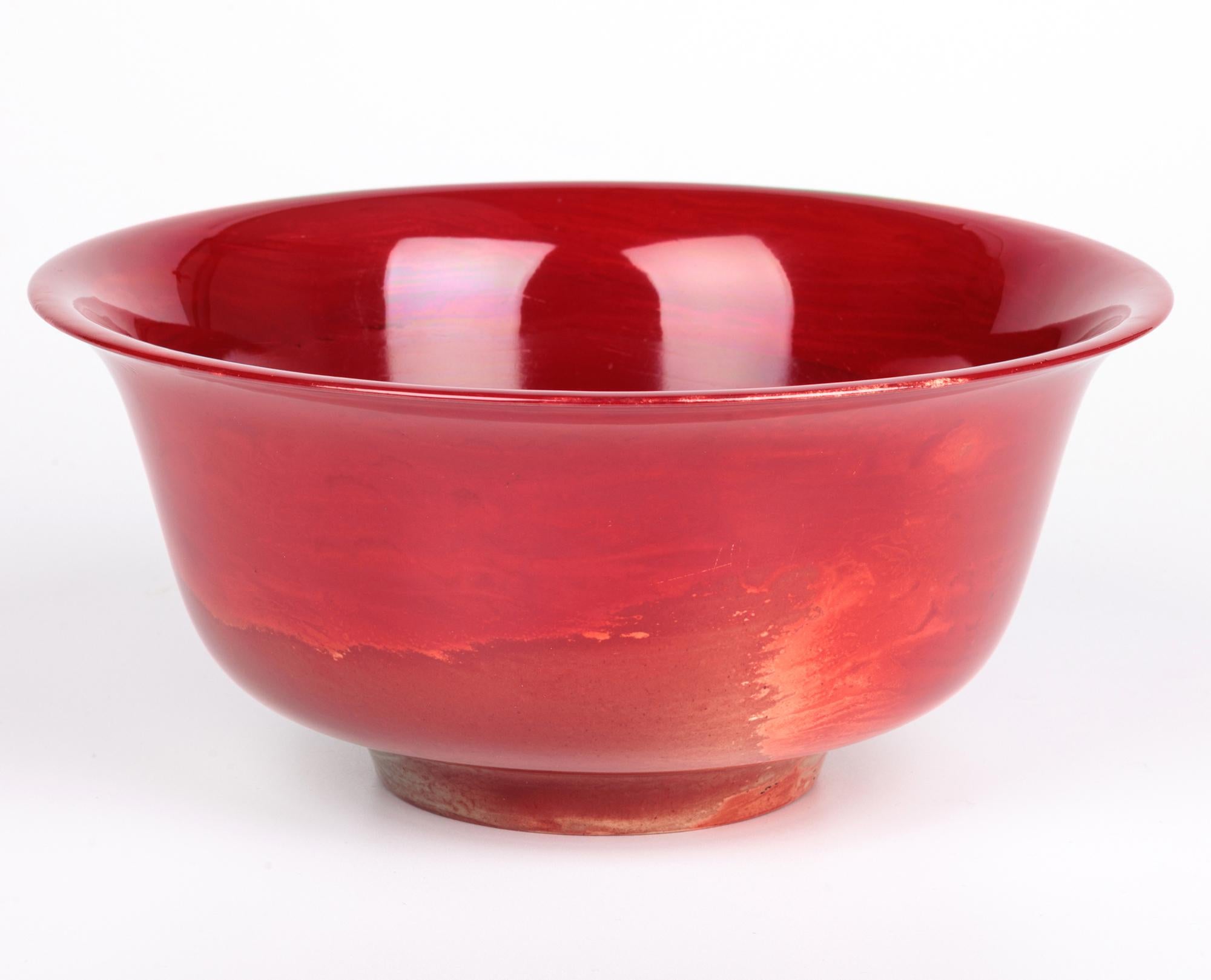 Bernard Moore Flambe glasierte große Kunstkeramikschale im Angebot 6