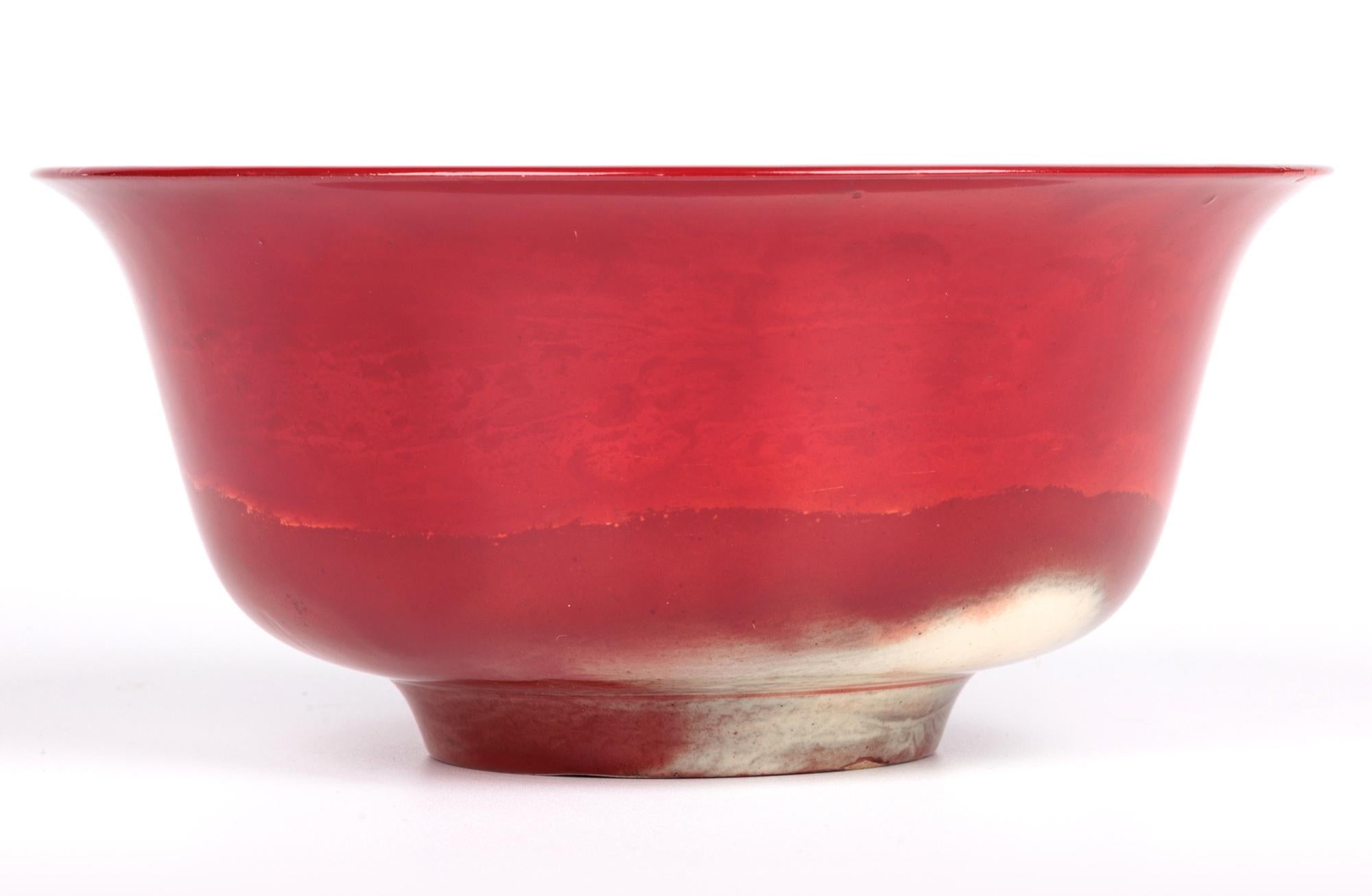 Bernard Moore Flambe glasierte große Kunstkeramikschale im Angebot 7
