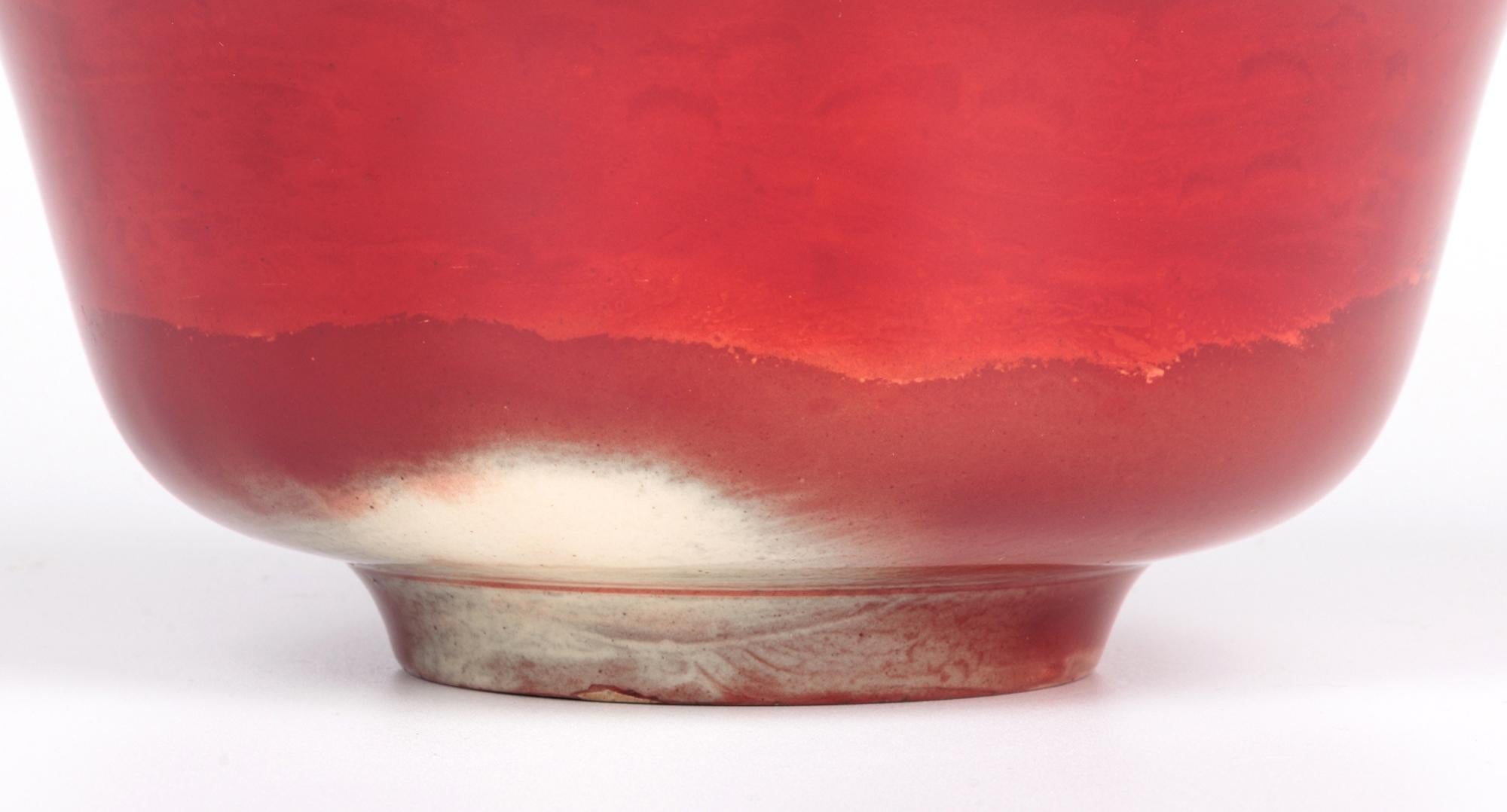 Bernard Moore Flambe glasierte große Kunstkeramikschale im Angebot 9