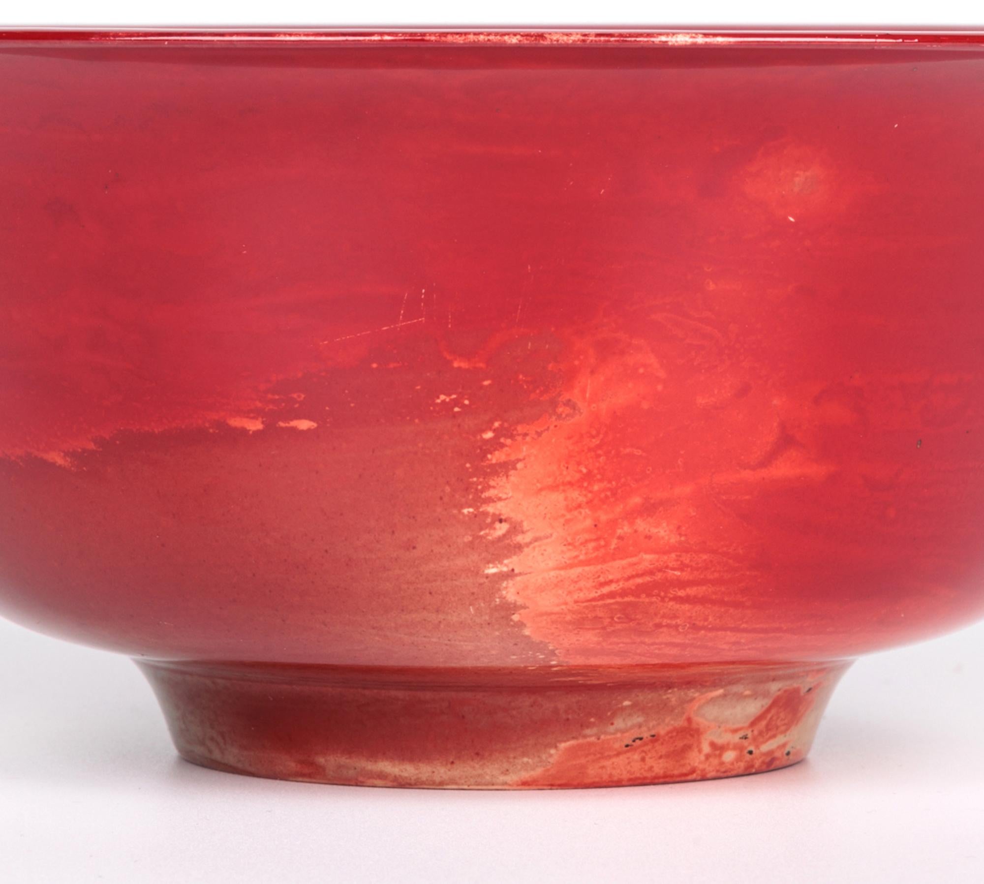 Bernard Moore Flambe glasierte große Kunstkeramikschale (Art nouveau) im Angebot