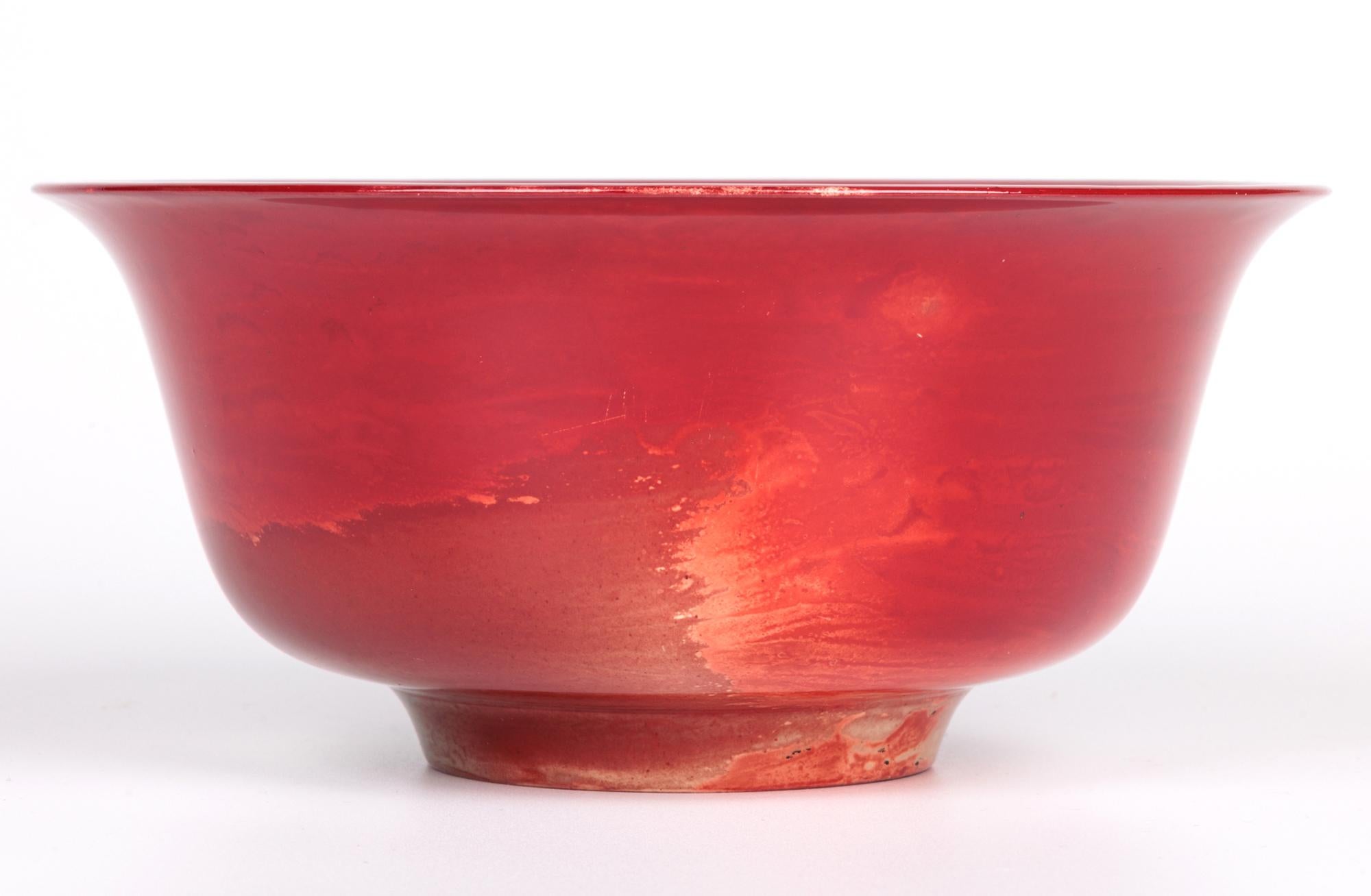 Bernard Moore Flambe glasierte große Kunstkeramikschale im Angebot 1