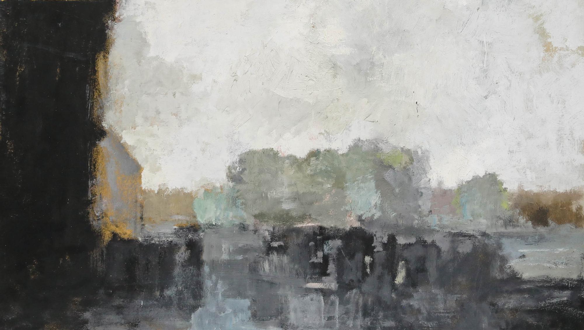Bernard Myers (1925-2007) - 20. Jahrhundert Öl, Ein bewölkter Tag im Angebot 1