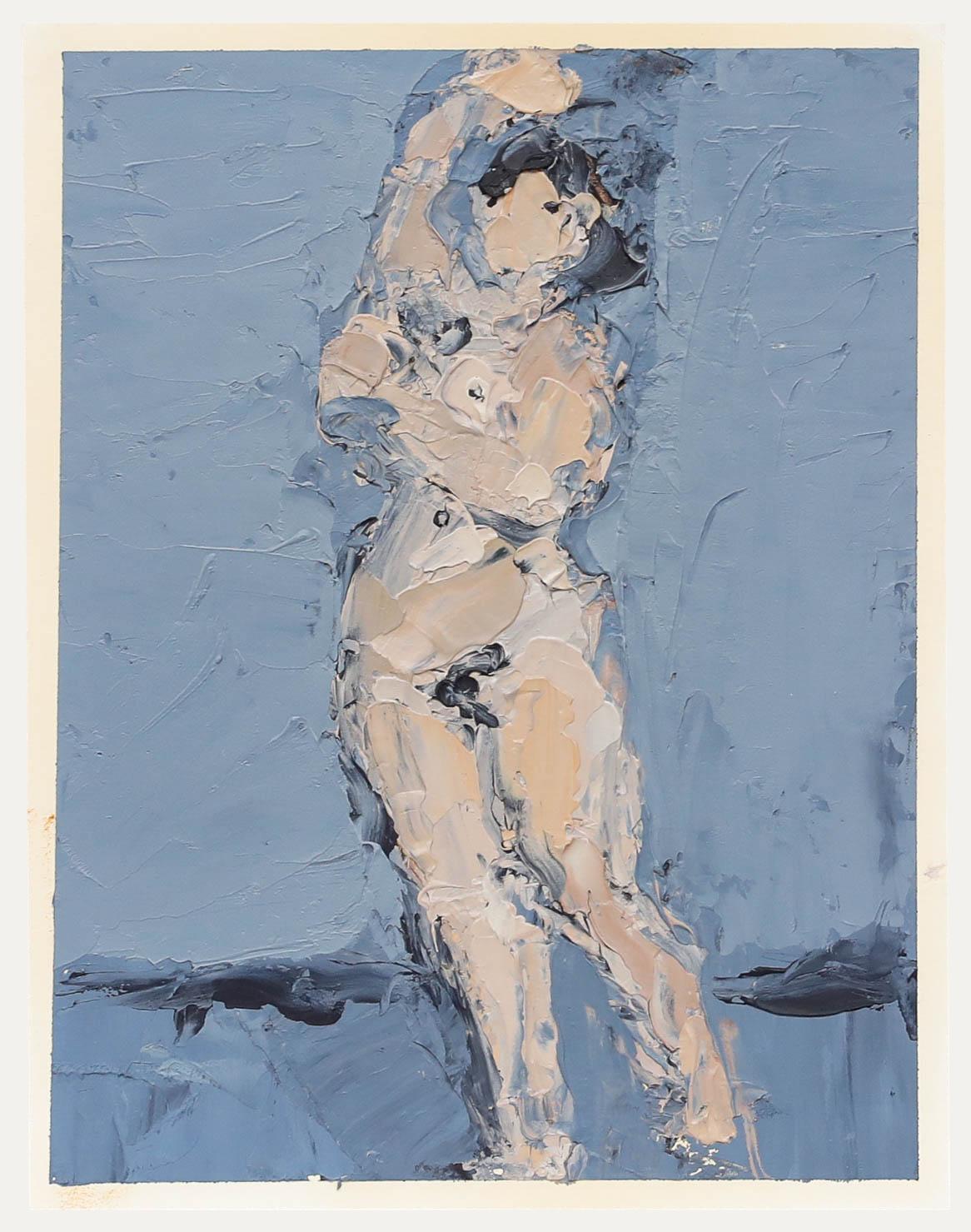 A sensitive life study in oil by the artist Bernard Myers (1925-2007), with areas of thick impasto. Signed verso. On paper. 