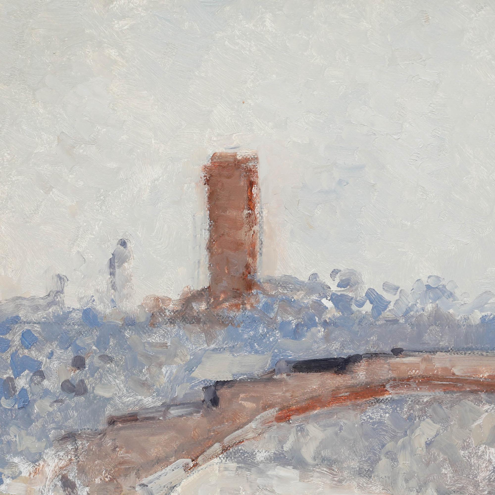 Bernard Myers (1925-2007) - Olio contemporaneo, Passerella, Torcello in vendita 3