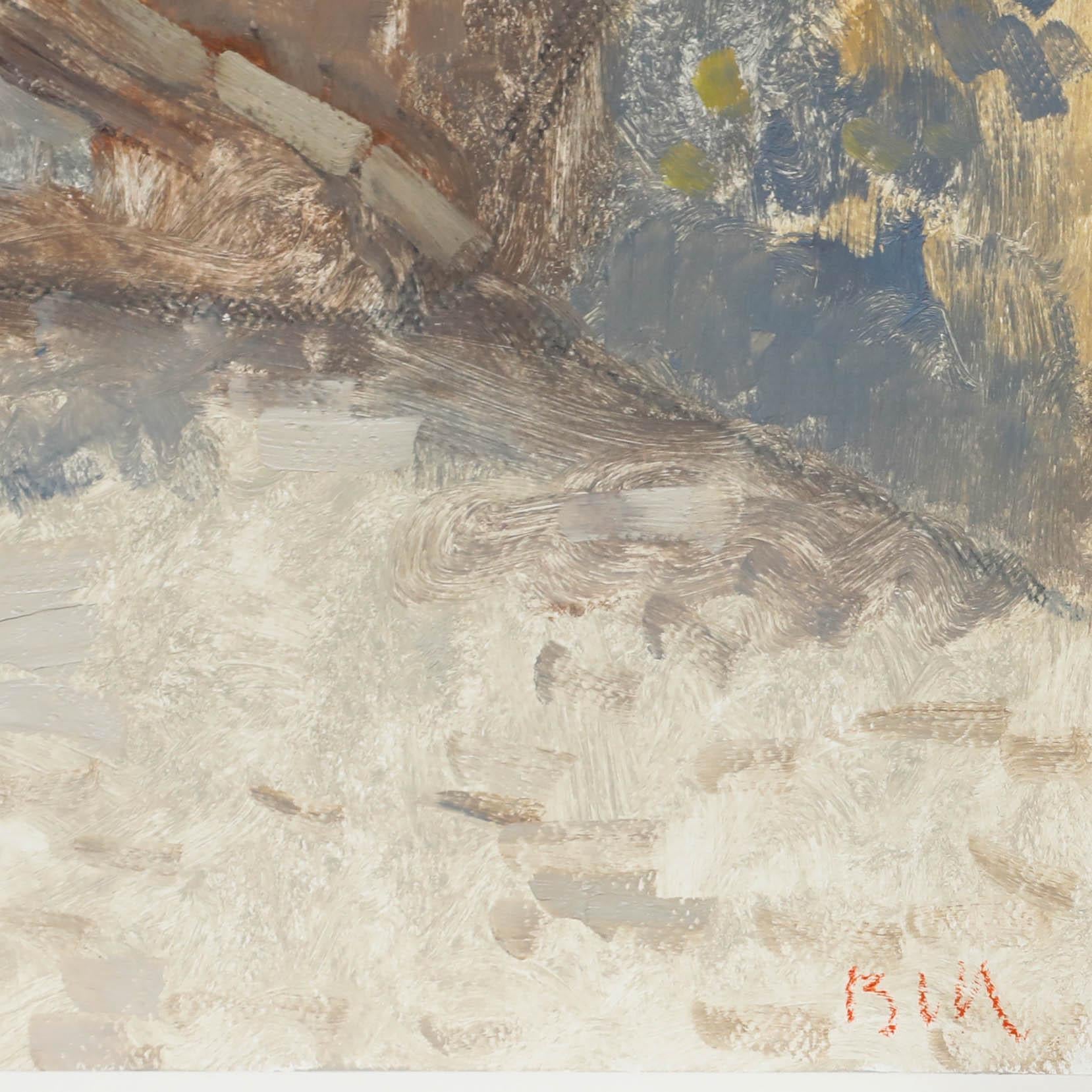 Bernard Myers (1925-2007) - Olio contemporaneo, Passerella, Torcello in vendita 4