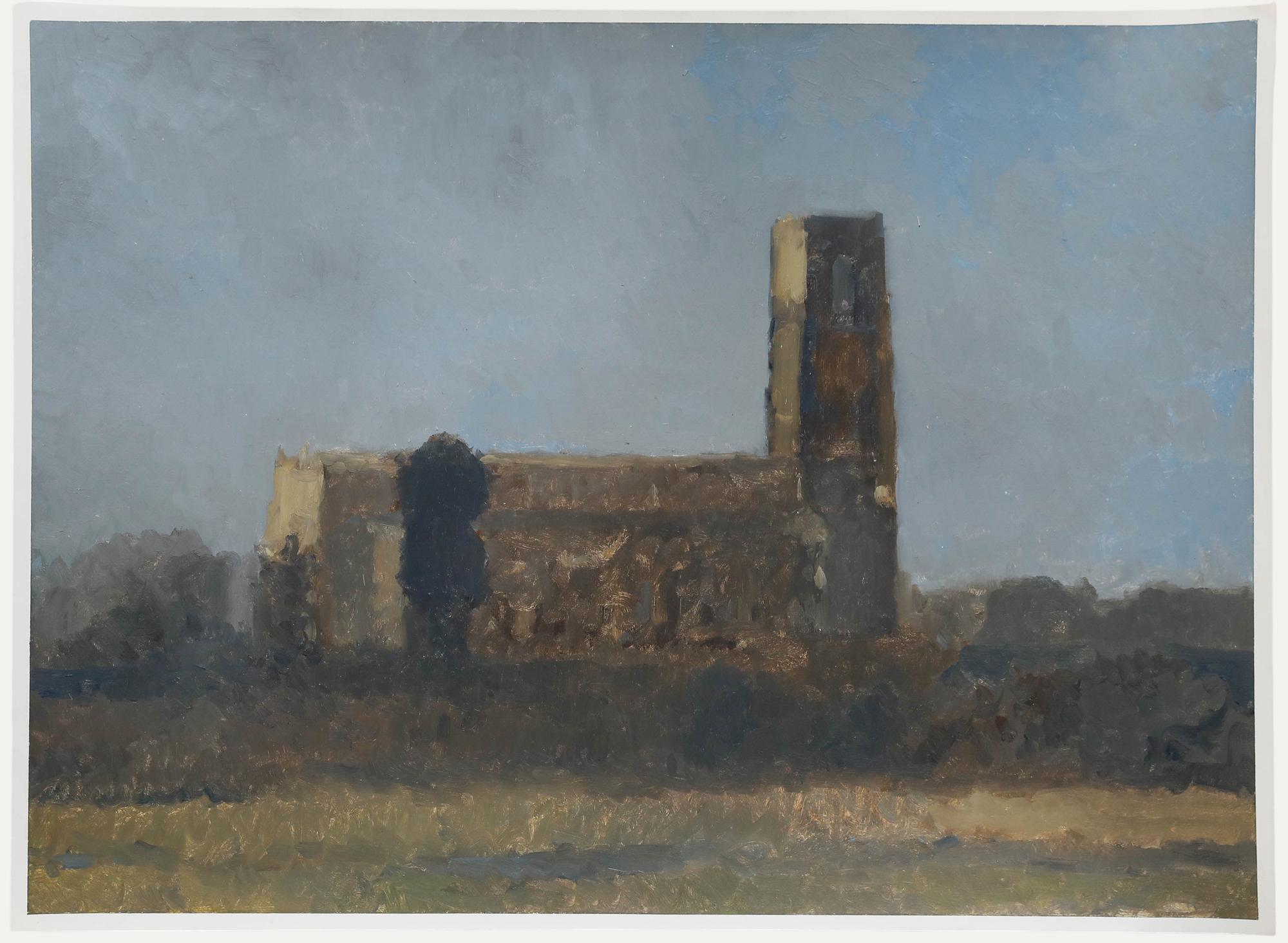 Bernard Myers (1925-2007) - Zeitgenössisches Öl, Holy Trinity Church
