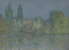 Bernard Myers (1925-2007) - Contemporary Oil, Trees by the Thames