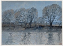 Bernard Myers (1925-2007) - Zeitgenössisches Öl, Bäume am Treidelpfad