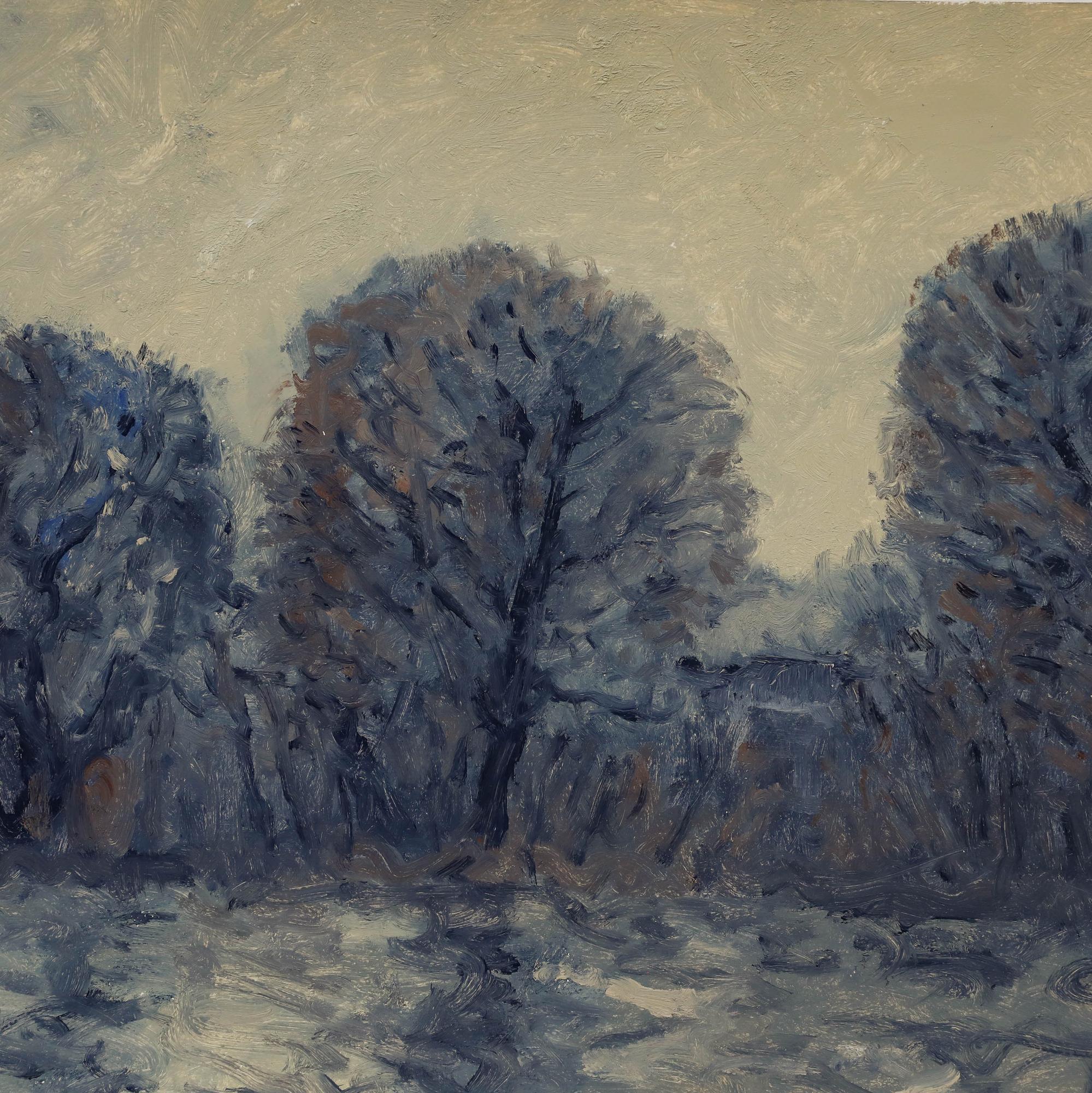 Bernard Myers (1925-2007) - Zeitgenössisches Öl, Bäume am Südufer II im Angebot 2