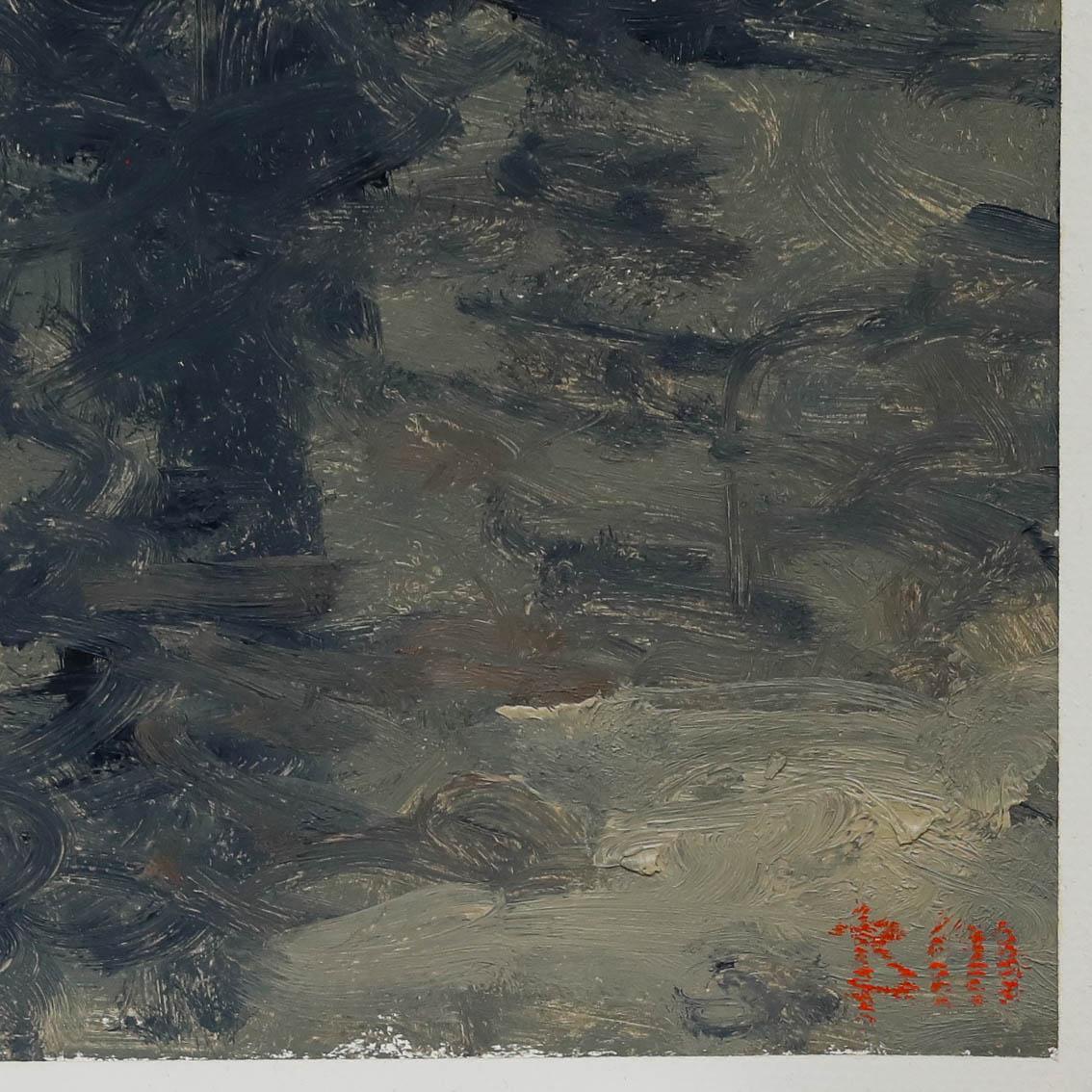 Bernard Myers (1925-2007) - Zeitgenössisches Öl, Bäume am Südufer II im Angebot 3