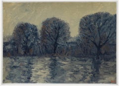 Bernard Myers (1925-2007) - Zeitgenössisches Öl, Bäume am Südufer II