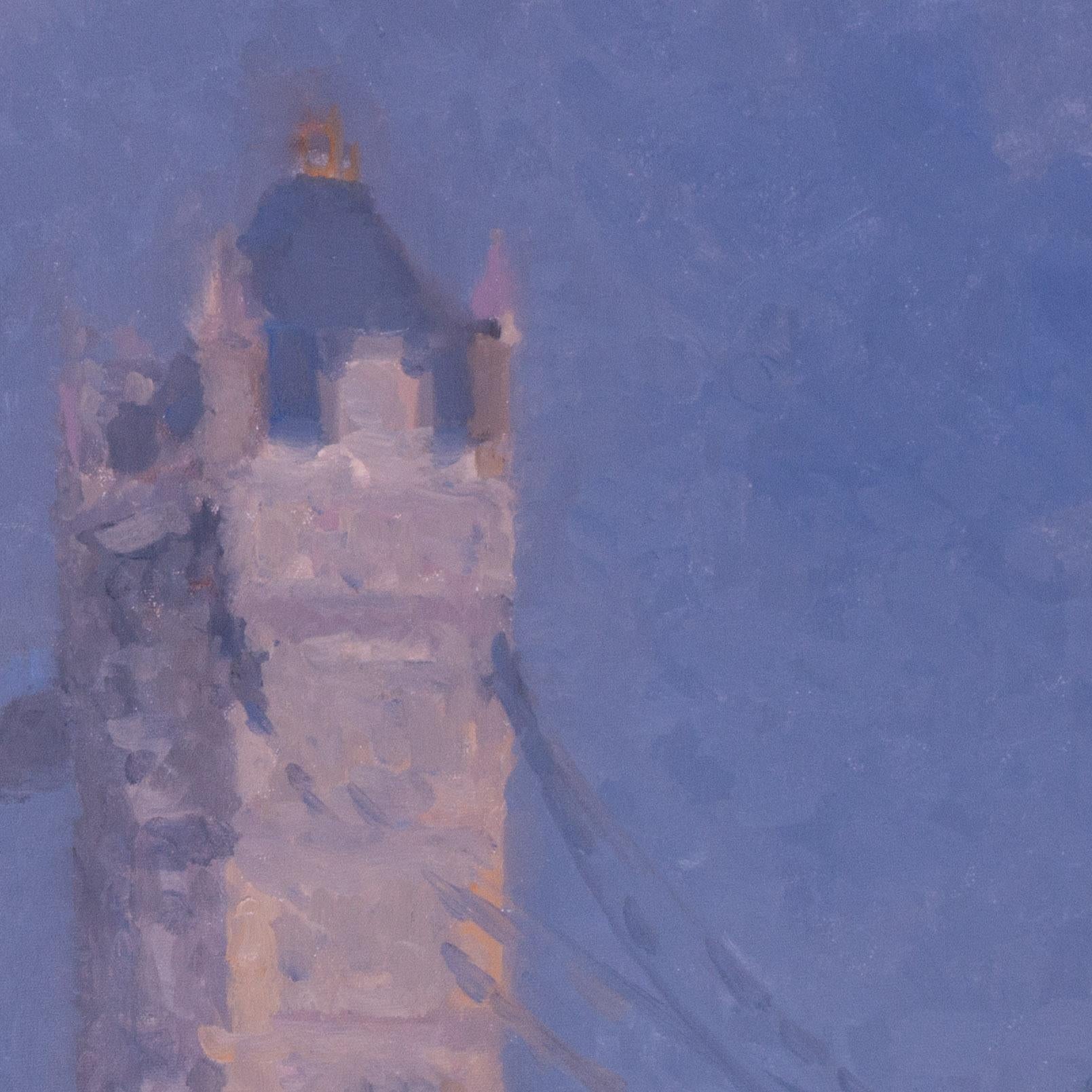 Modern British oil on canvas of Tower Bridge, London by Bernard Myers For Sale 3