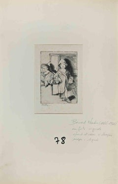 Kinder – Original-Radierung von Bernard Naudin – frühes 20. Jahrhundert