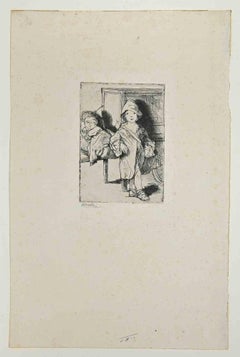Child & Childs - Incisione originale di Bernard Naudin - Inizio del XX secolo