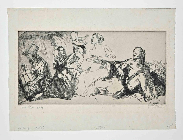 Naudin Vector Bernard Naudin - La Soupe - Etching by Bernard Naudin - Early 20th ...