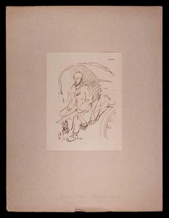 The Coachman - Original Lithograph by Bernard Naudin - Early 20th Century