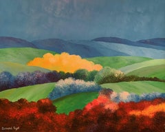Rapsodia en rojo, amarillo y verde" Paisaje Óleo Sobre Lienzo Por Payet