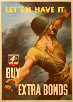 Original WWII 1943 Poster - Let 'Em Have It von Bernard Perlin