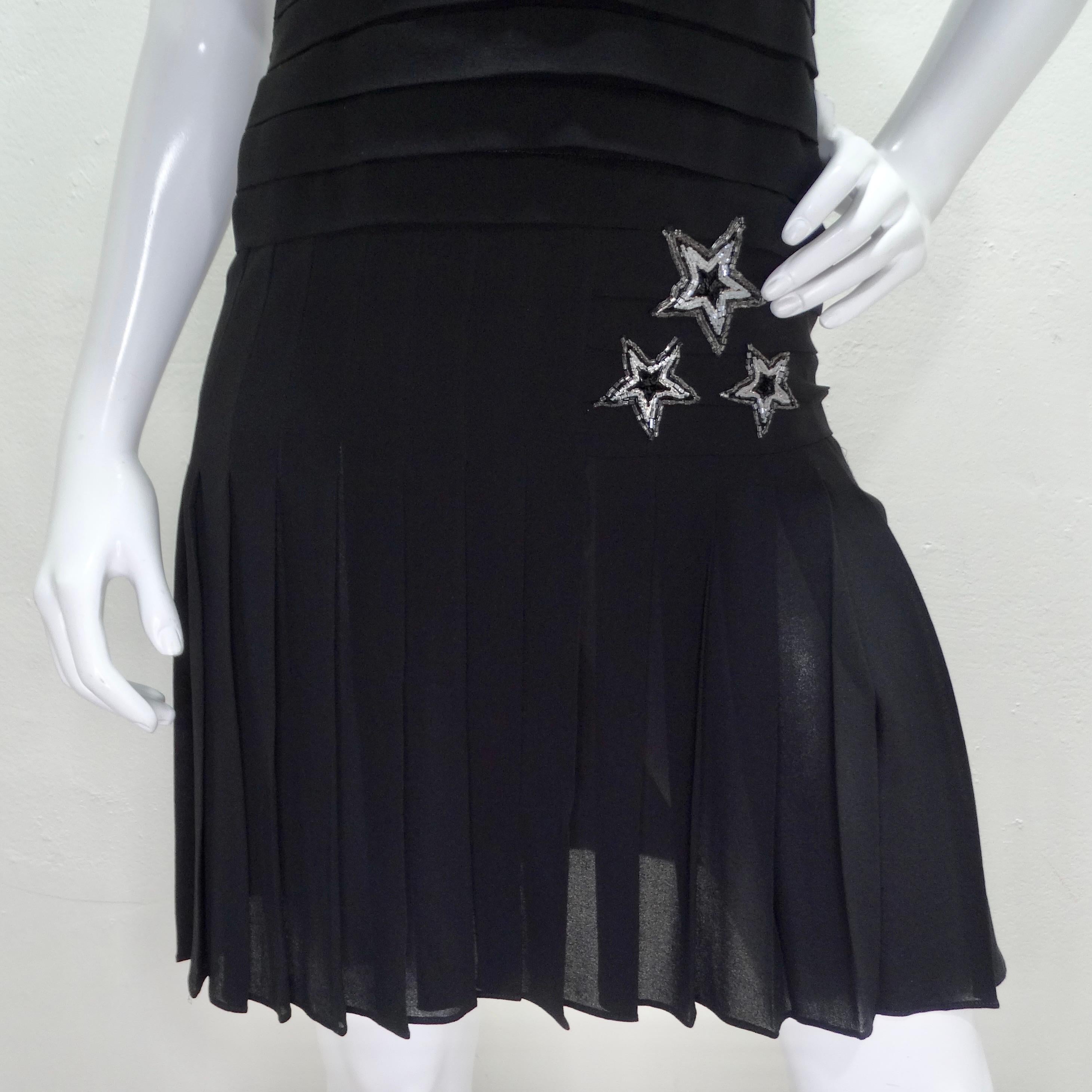 Bernard Perris, robe asymétrique brodée d'étoiles, années 1980 Unisexe en vente